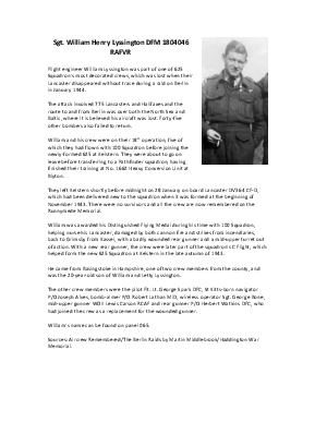 A preview of a PDF biography for Lyssington, William Henry